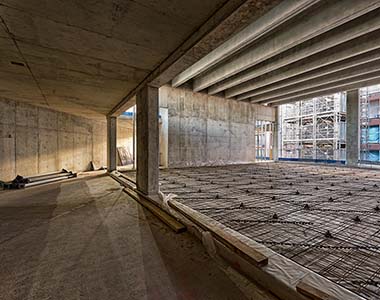 Interior of a concrete building