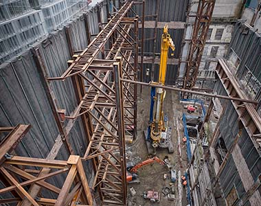 Piling machine from above