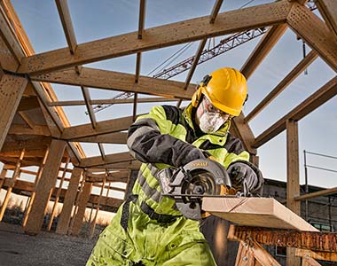 Dewalt power tool being used on a construction site