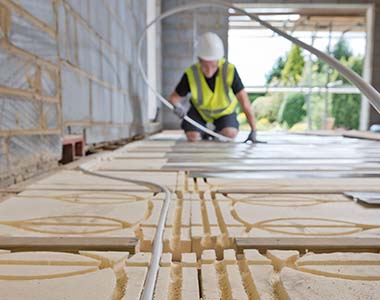 Installing under-floor heating in a new build house